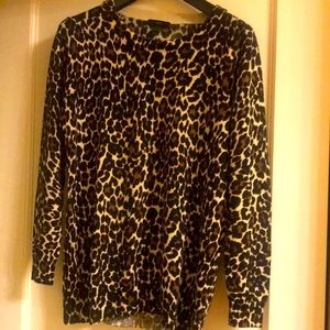 J crew leopard print merino sweater